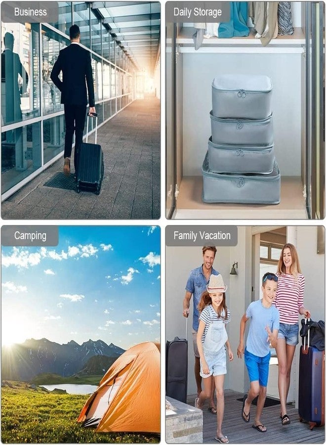 STESHWK 7in1 Cosmetics Luggage Packing Organizers Set Makeup Bags for Packing Cubes Organizer with Shoe Bag for Travel for Clothes Space Savers Bags Suitcase (Sky Blue) - Image 5